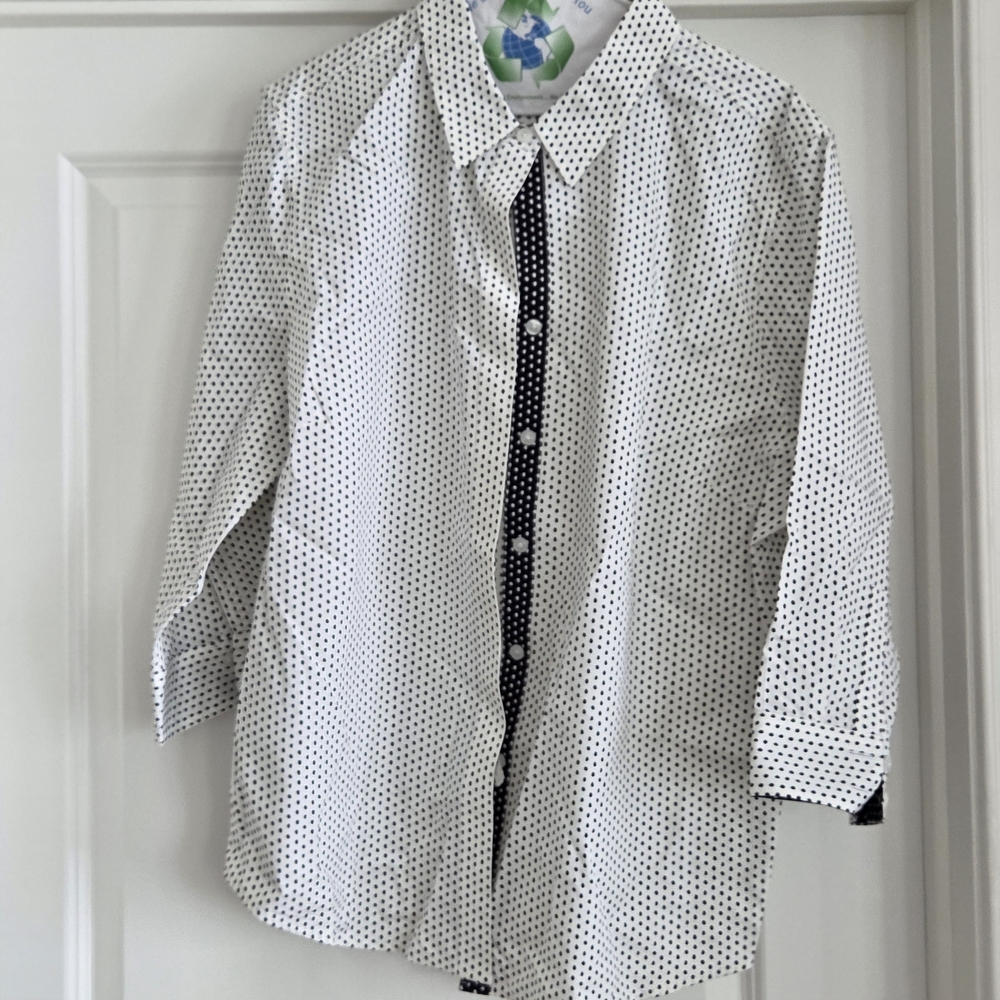 Chico's Black and White Polka Dot Blouse